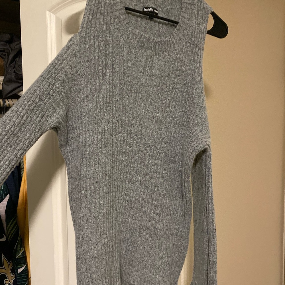 Cold shoulder sweater